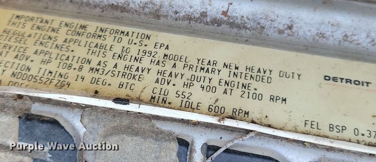 image for item DN3527 1992 Oshkosh HB2518-MP3 snow blower truck