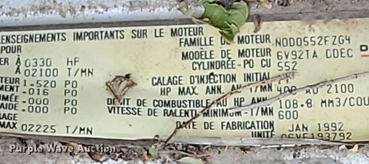 image for item DN3527 1992 Oshkosh HB2518-MP3 snow blower truck