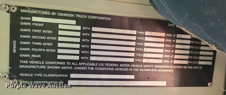 image for item DN3527 1992 Oshkosh HB2518-MP3 snow blower truck