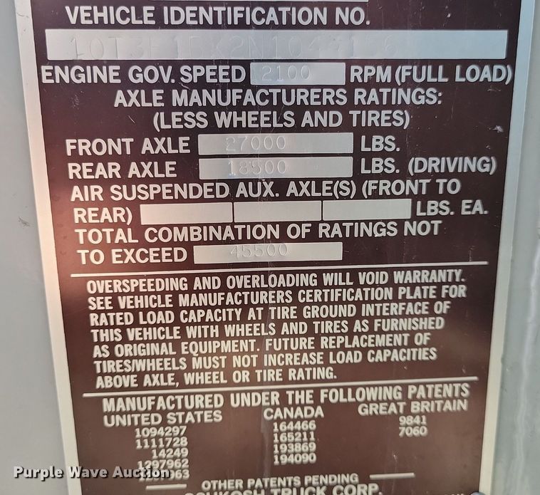 image for item DN3527 1992 Oshkosh HB2518-MP3 snow blower truck