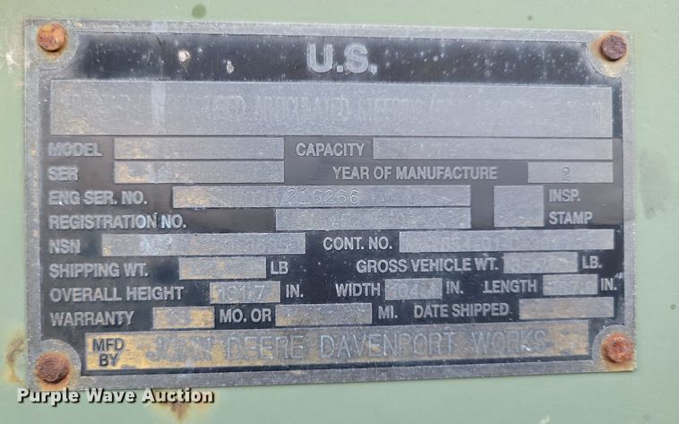 image for item DN3528 1989 John Deere 644EZ wheel loader