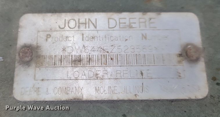 image for item DN3528 1989 John Deere 644EZ wheel loader