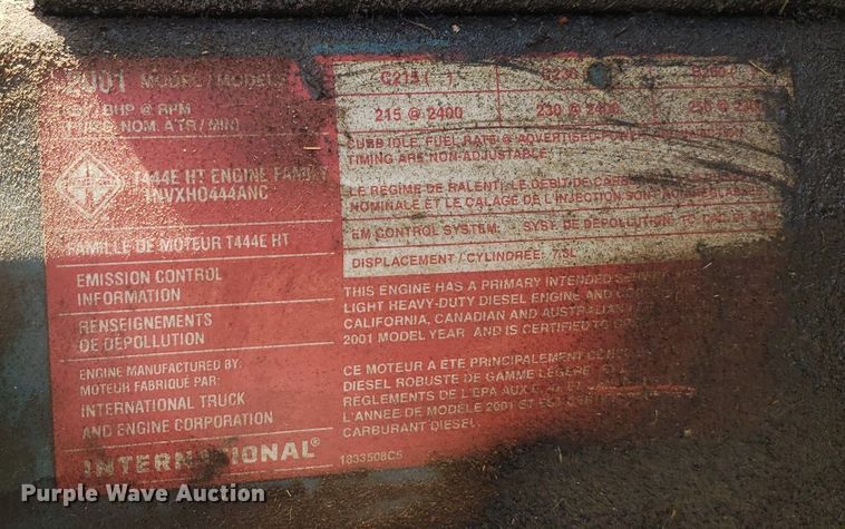 image for item DO2959 2002 International 4700 dump truck