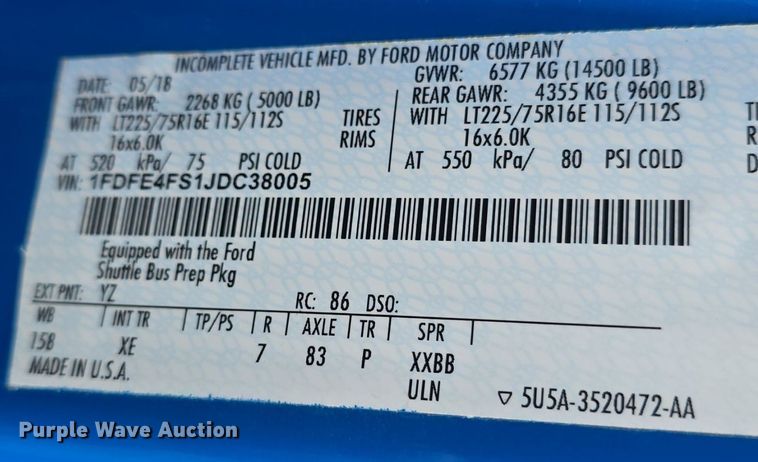 image for item DQ4557 2018 Senator II ST69940C shuttle bus