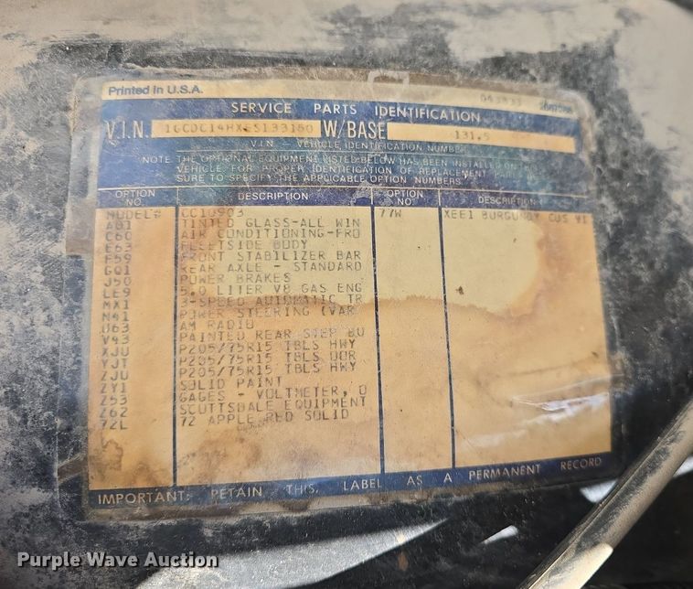 image for item DQ4563 1984 Chevrolet Scottsdale 10 pickup truck