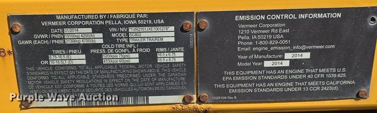 image for item DR4474 2014 Vermeer  SC802 stump grinder