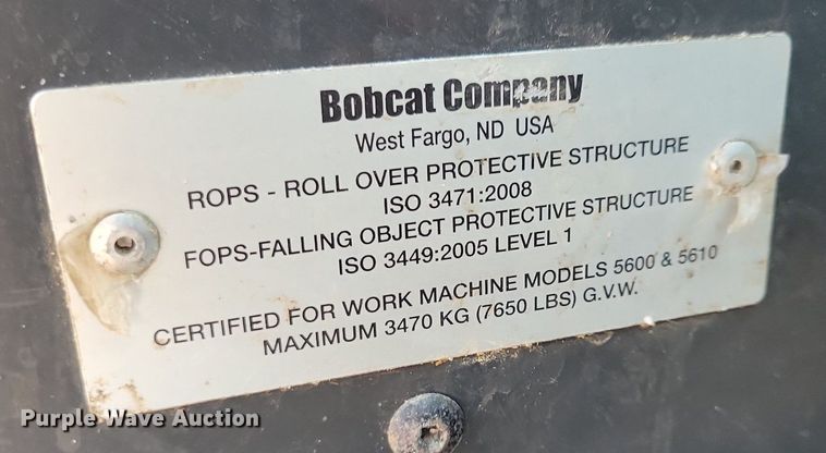 image for item DR4476 2016 Bobcat 5600 utility vehicle