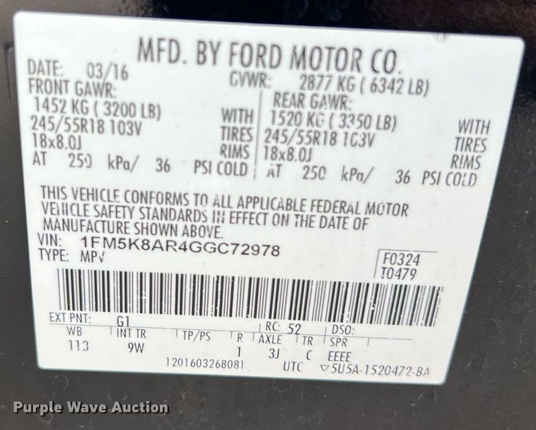 image for item DS3125 2016 Ford Explorer Police Interceptor SUV