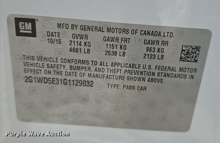 image for item DS4752 2016 Chevrolet Impala Police Cruiser 