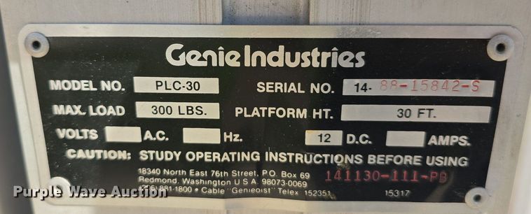 image for item DS4786 Genie PLC-30 vertical lift