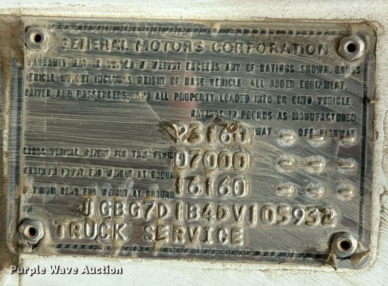 image for item DX1232 1983 Chevrolet C70 water truck