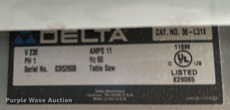 image for item DX3580 Delta X5 table saw