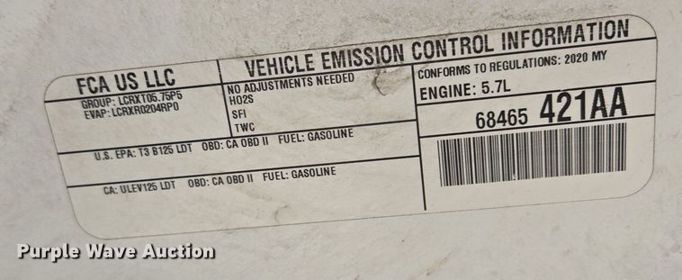 image for item EE8502 2020 Dodge  Durango SSV SUV