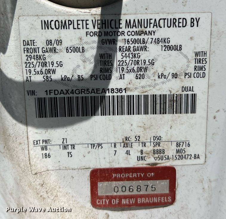 image for item EJ3002 2010 Ford F450 Super Duty XL SuperCab dump truck