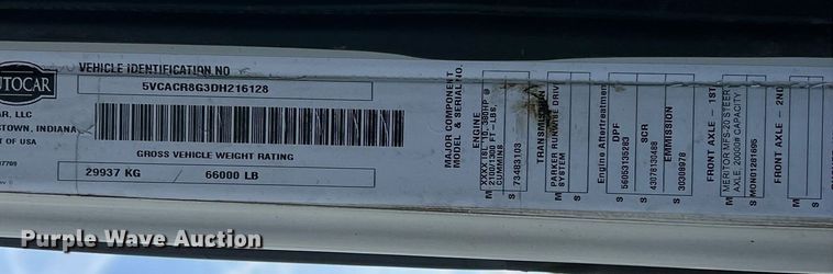 image for item EJ3006 2013 AutoCar Xpeditor refuse truck