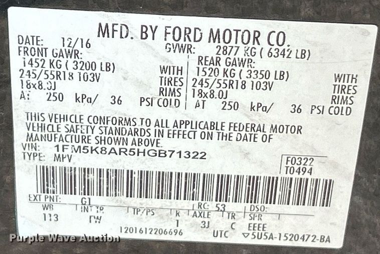 image for item EK3306 2017 Ford  Explorer Police Interceptor SUV