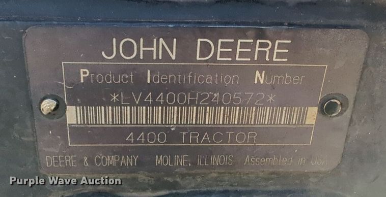 image for item EQ2187 1999 John Deere 4400 MFWD tractor