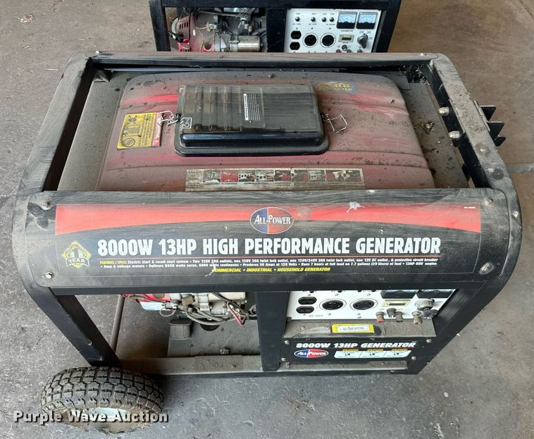 image for item IE9073 (2) All-Power generators