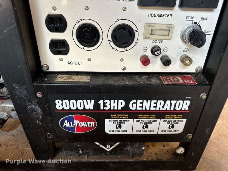 image for item IE9073 (2) All-Power generators