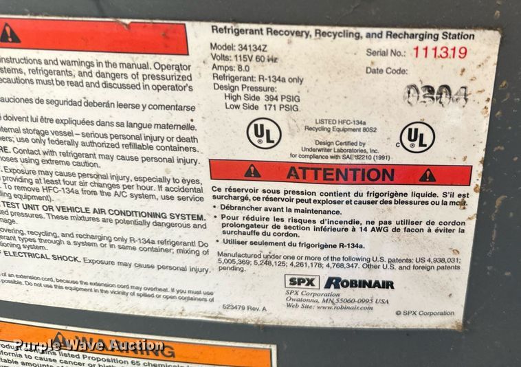 image for item IE9075 Refrigerant recovery tools