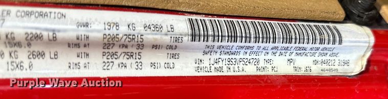 image for item LR9463 1997 Jeep  Wrangler  SUV