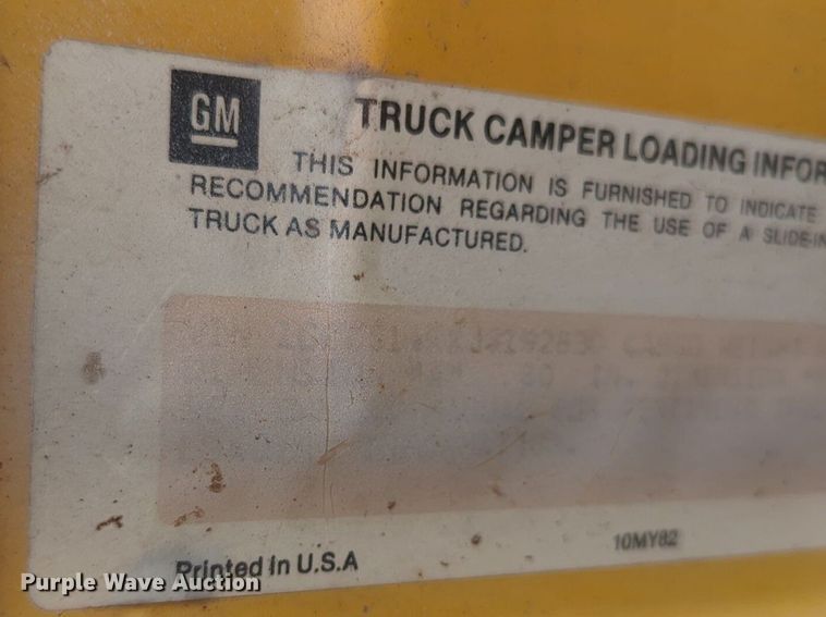 image for item NG9930 1988 Chevrolet S10 utility bed pickup truck