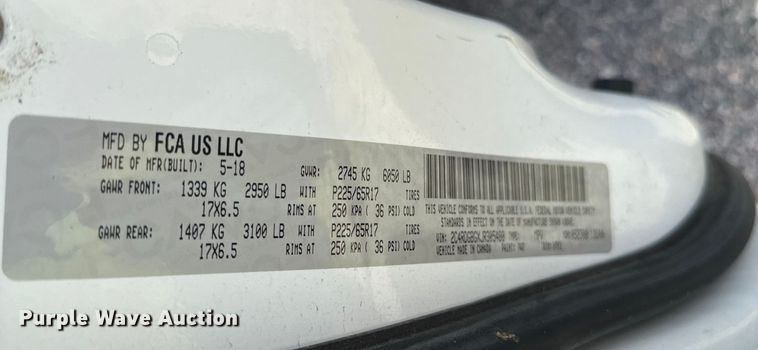 image for item NQ9770 2018 Dodge  Grand Caravan  van