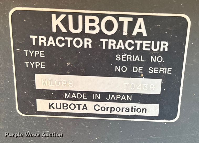 image for item NQ9787 Kubota M108S MFWD tractor