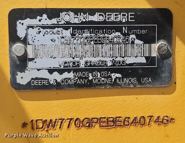 image for item NX9097 2012 John Deere 770G motor grader