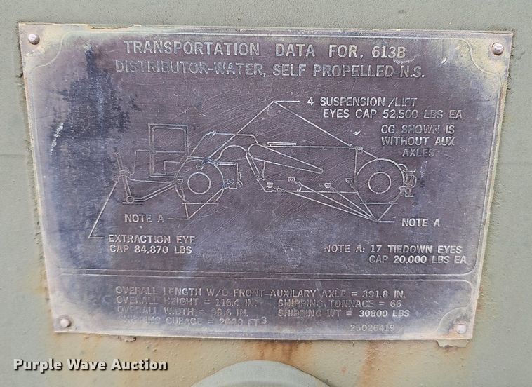 image for item NX9111 1982 Caterpillar  613B water wagon