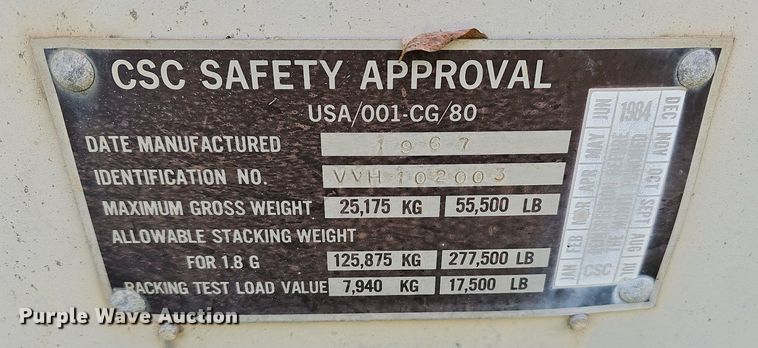 image for item NX9116 1967 shipping container