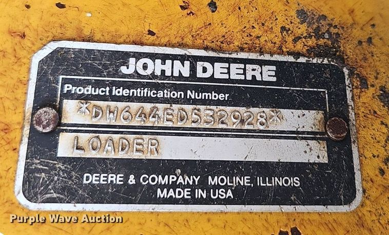 image for item NX9165 1991 John Deere  644E loader