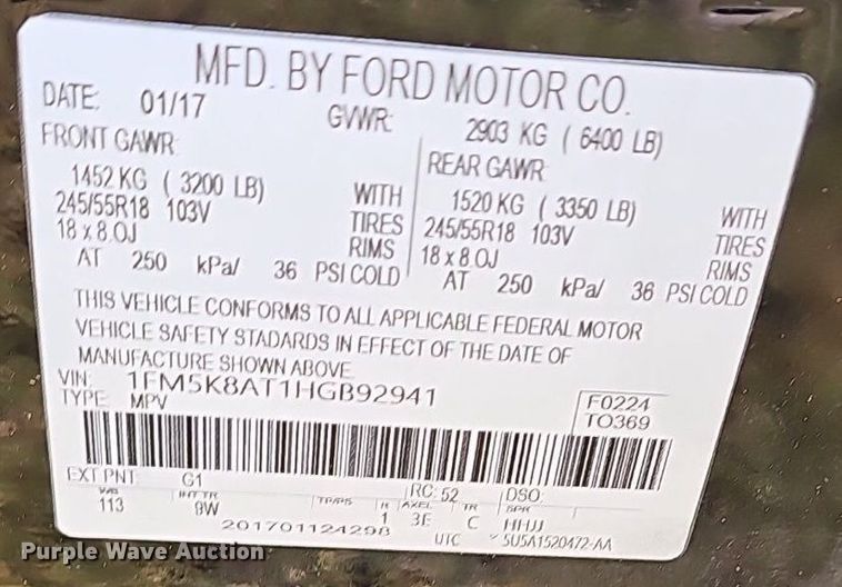 image for item NX9186 2017 Ford  Explorer Police Interceptor SUV