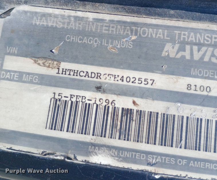 image for item NY9530 1996 International  8100 dump truck