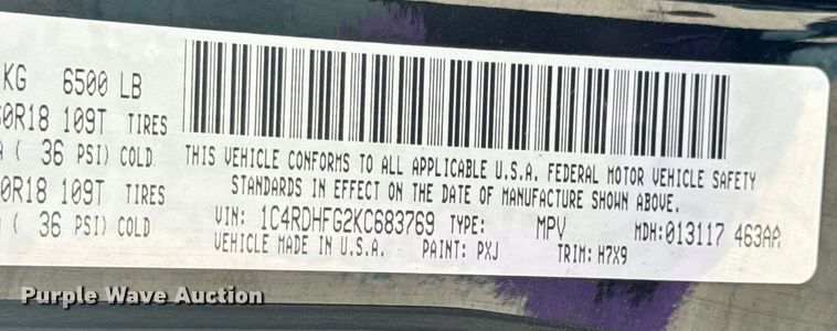 image for item OF9705 2019 Dodge Durango SSV SUV