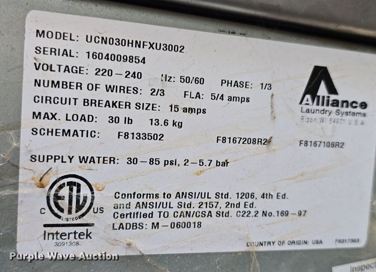 image for item OH9761 Unimac appliances