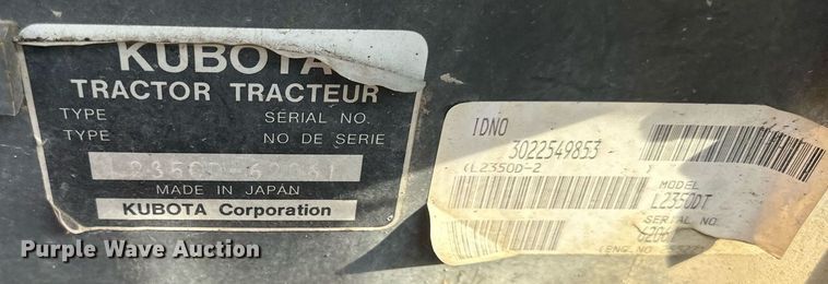 image for item DR2609 1994 Kubota  L2350 MFWD tractor