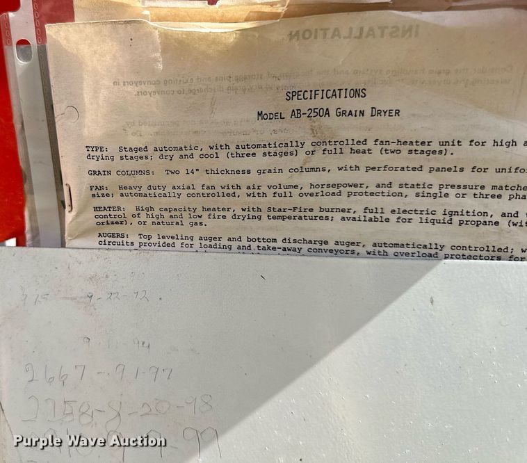 image for item DR2635 Farm Fans  AB-250A grain dryer