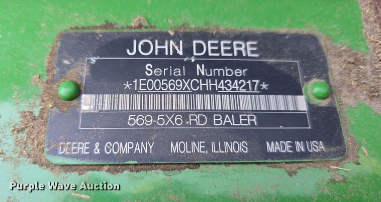 image for item DS4817 2017 John Deere 569 Mega Wide round baler