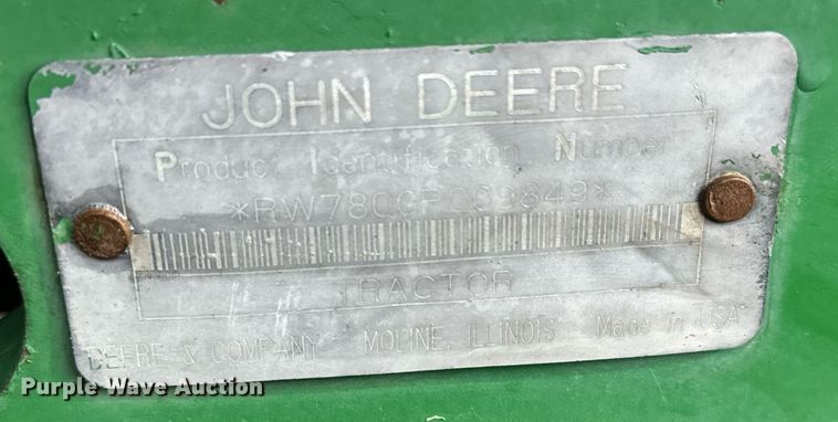 image for item DS7533 1994 John Deere 7800 MFWD tractor