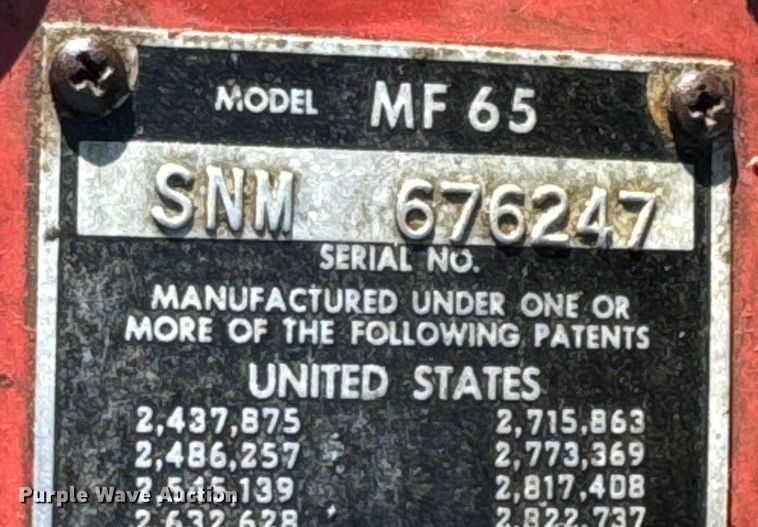 image for item DX1141 1960 Massey-Ferguson 65 tractor