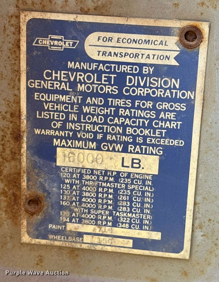 image for item DX1237 1958 Chevrolet 60 Viking grain truck
