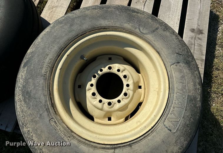 image for item EE7591 (2) 11L-15 tires and wheels