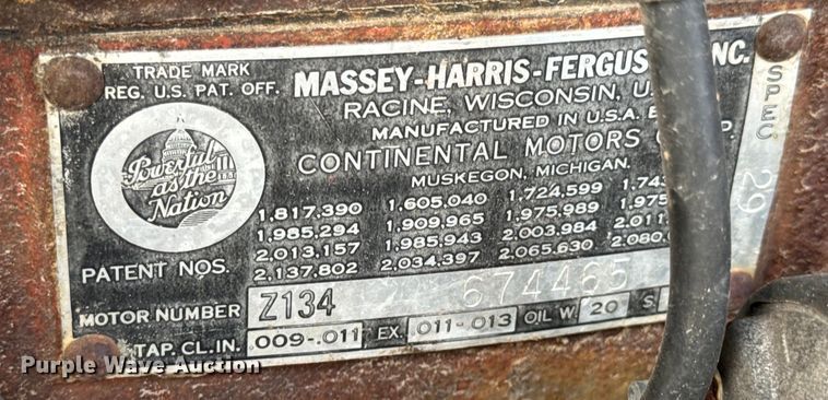 image for item EH7015 1958 Massey-Ferguson 50 tractor