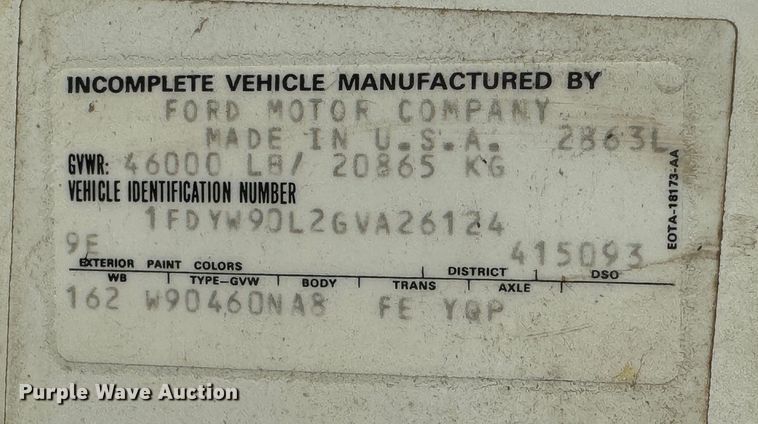 image for item MV9096 1986 Ford 9000 semi truck