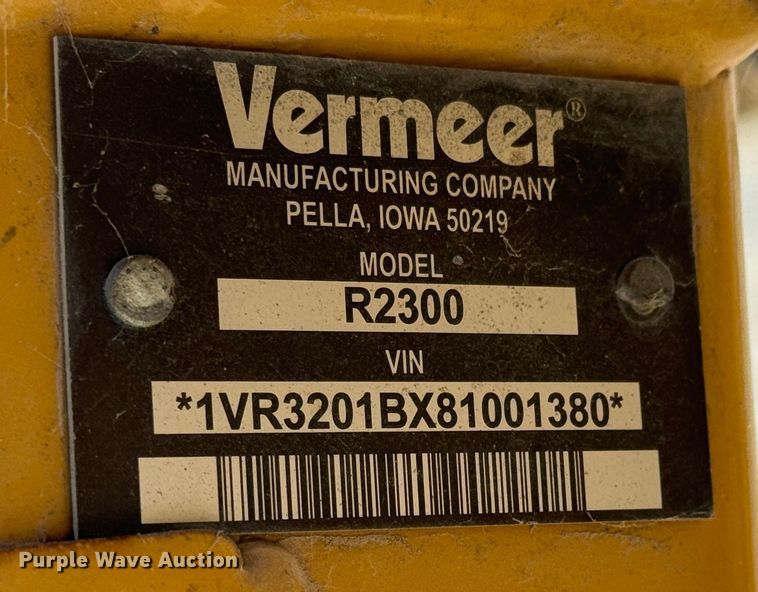 image for item MV9097 2008 Vermeer  R2300 hay rake