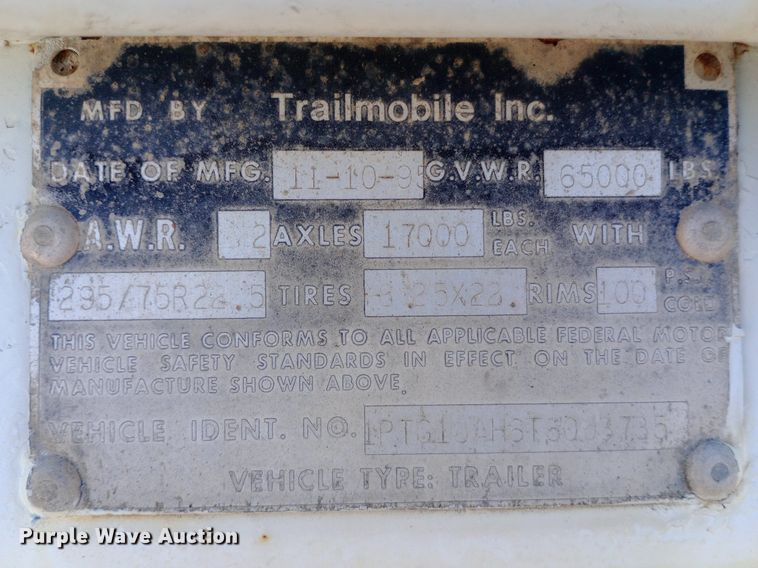 image for item DH1336 1996 Trailmobile  dry van trailer