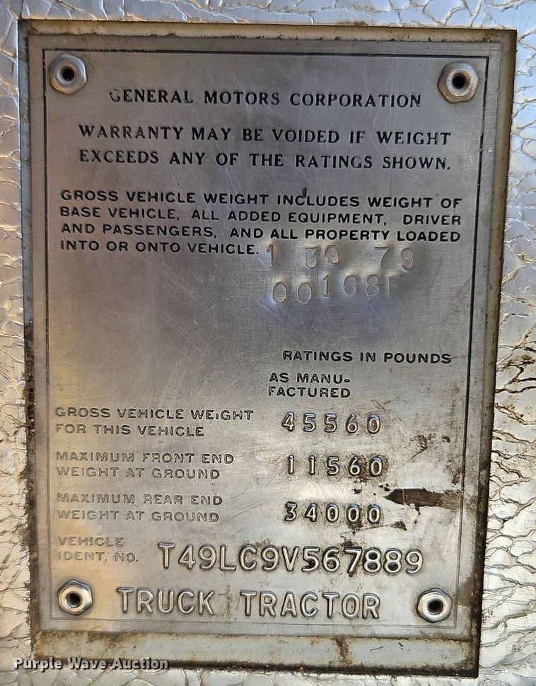 image for item DR8761 1979 GMC Astro 95 dump flatbed truck