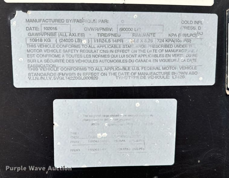 image for item DS7519 2016 Kaufman LT42S log trailer