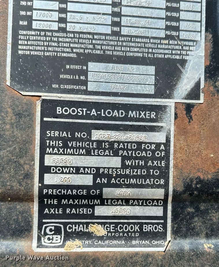 image for item EE7565 1987 Mack ready mix truck